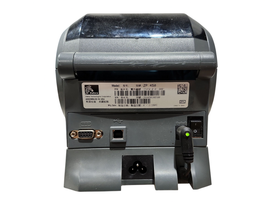 Zebra ZP 450 Thermal Label Printer w/ Power Base, ZP450-0101-0001