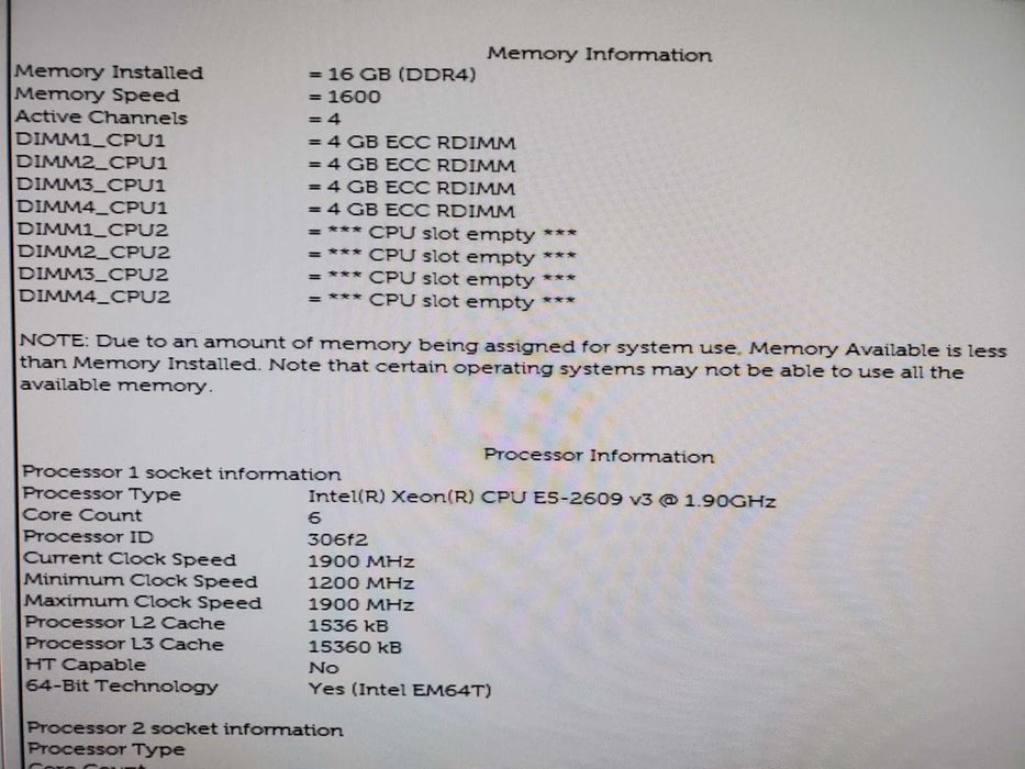 Dell Precision 7810 PC Tower Xeon E5-2609 v3 16GB RAM NO HDD NO OS