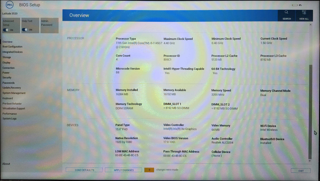 Dell Latitude 3520, i5-1145G7 2.60GHz, 16GB DDR4, 256GB NVMe, 65W AC  Lap200