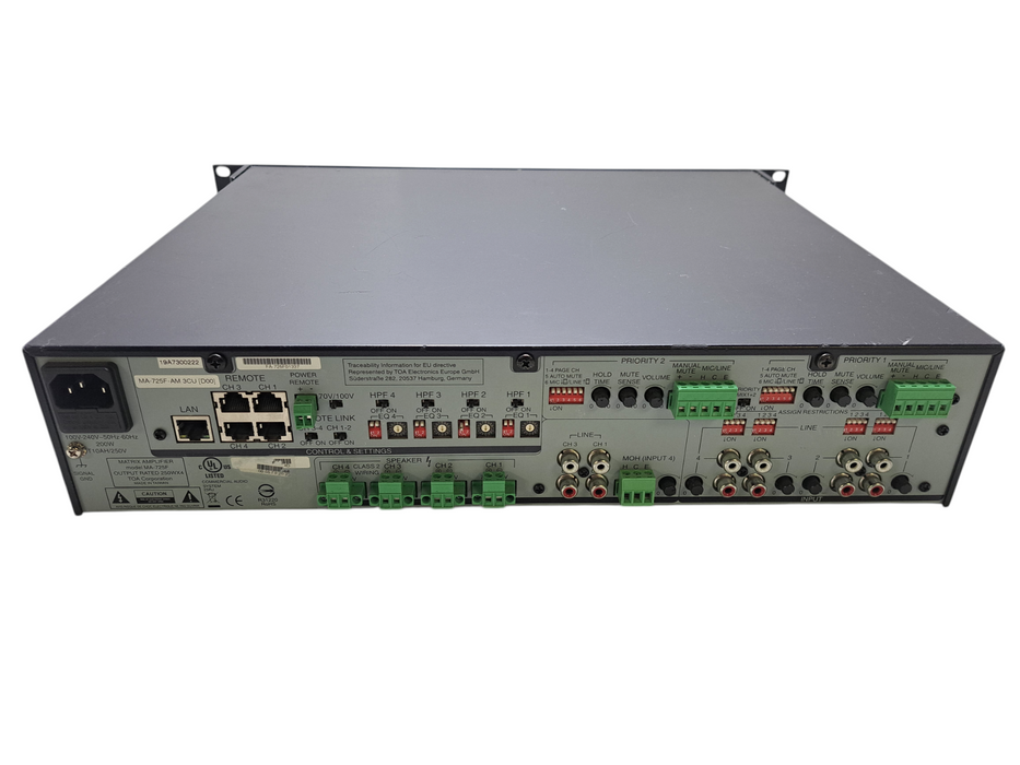 TOA MA-725F 4-Channel 250W Matrix Mixer Power Amplifier )