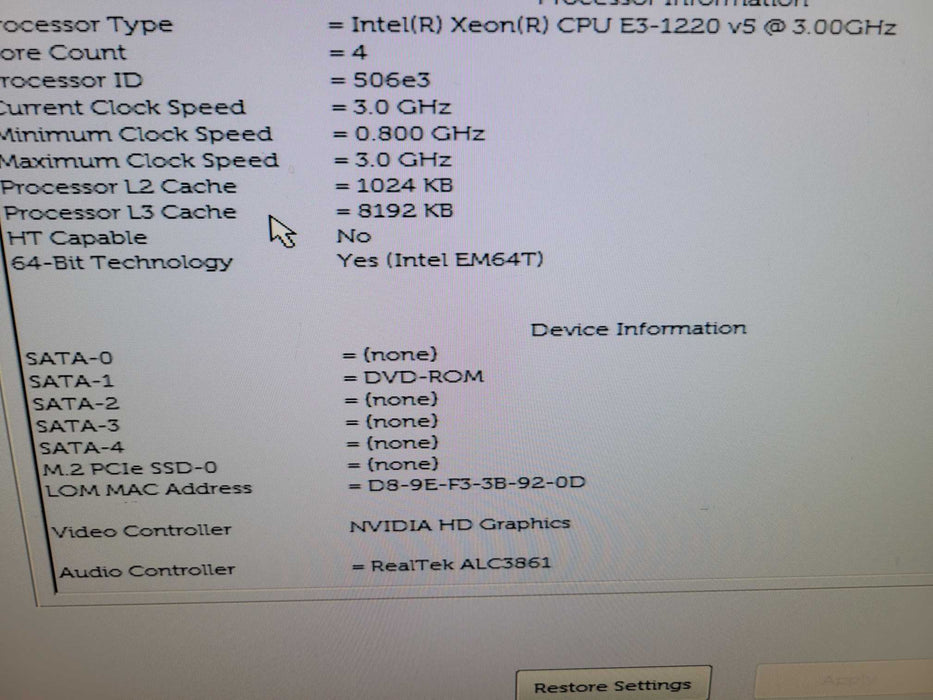 Dell Precision T3620 - Xeon E3-1220 v5 | 16BGB RAM | NO HDD | QUADRO P600 2GB %