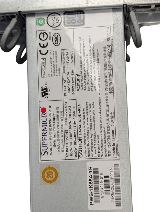 Supermicro CSE-827 4 Node Server 4x X10DRT-H 8x E5-2680 v3 CPUs 128GB RAM Q-