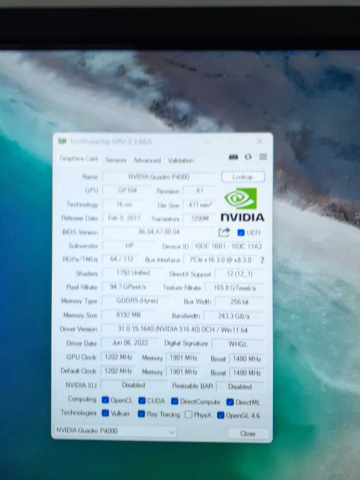 NVIDIA Quadro P4000 8GB GDDR5 Graphics Card | 4xDisplay Port
