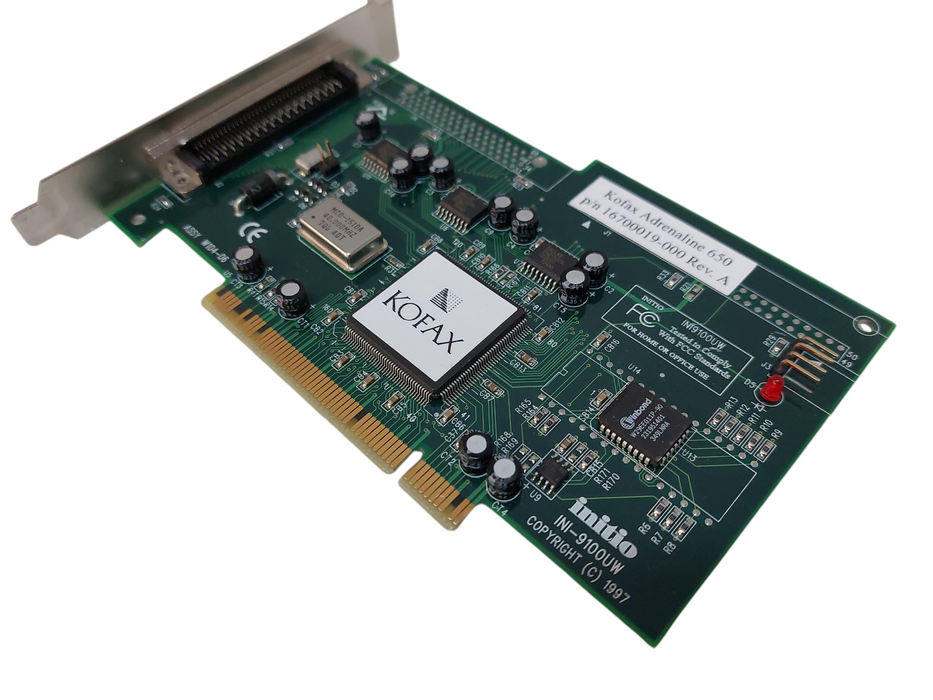 Kofax Adrenaline 650 PCI SCSI Controller Card INI-9100UW 16700025-000 Rev A =