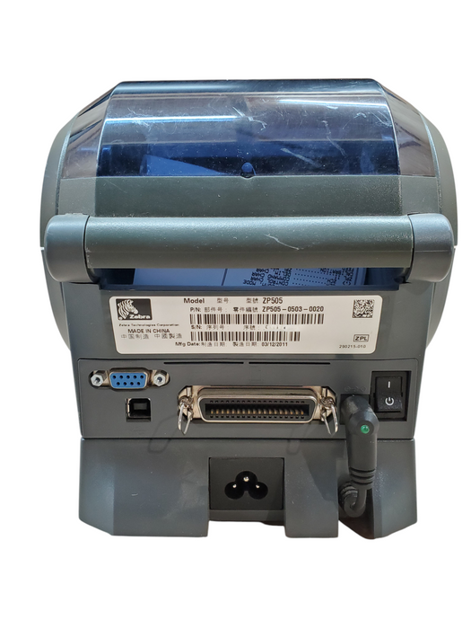 Zebra ZP505 Thermal Printer w/ Power Base ZP505-0503-0020 *read*