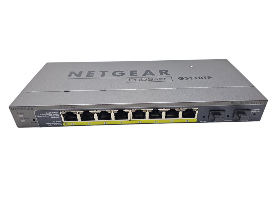 Netgear Prosafe GS110TP | 8-Port Gigabit PoE Smart Switch w/ 2x SFP