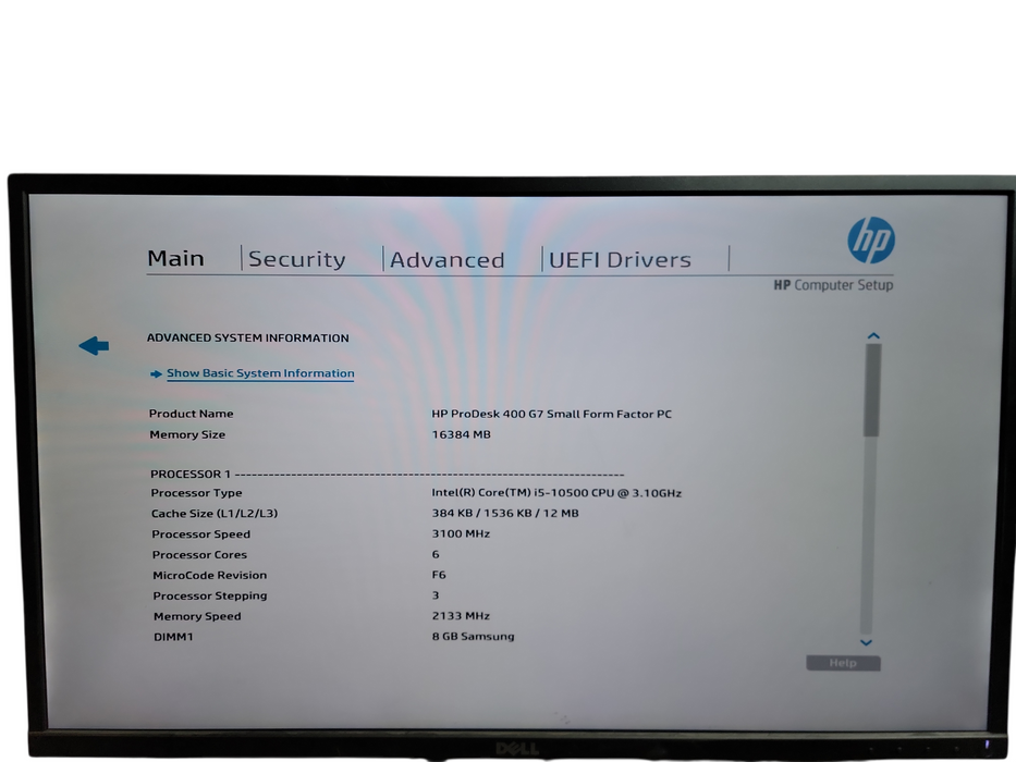 HP ProDesk 400 G7 SFF I5 - 10500 @ 3.10GHz 16GB DDR4 Ram No HDD θ