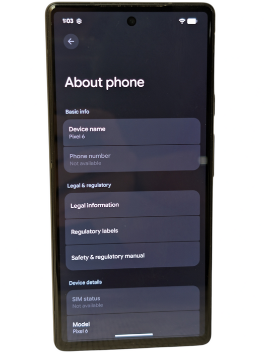 Google Pixel 6 128GB UNLOCKED  -