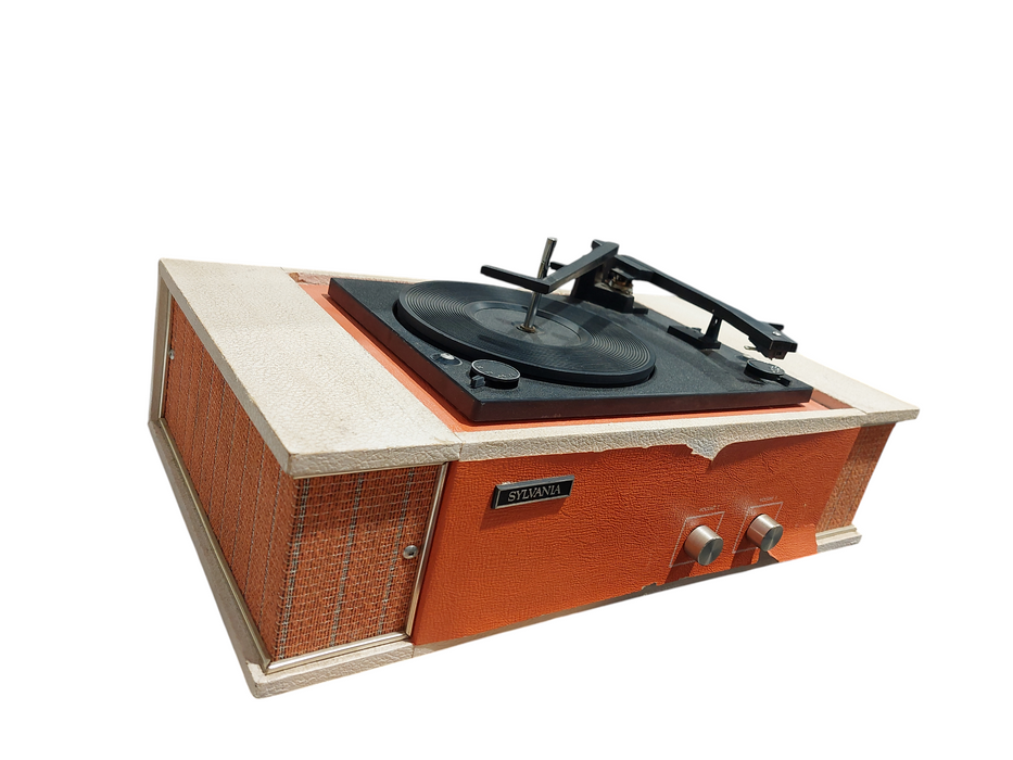 Vintage Sylvania Record Player with Sound 16 33 45 78  =