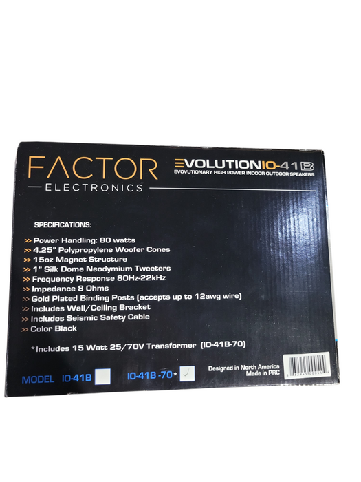 SINGLE Factor Electronics IO-41B-70 Advanced Surface Mount Speaker,25/70
