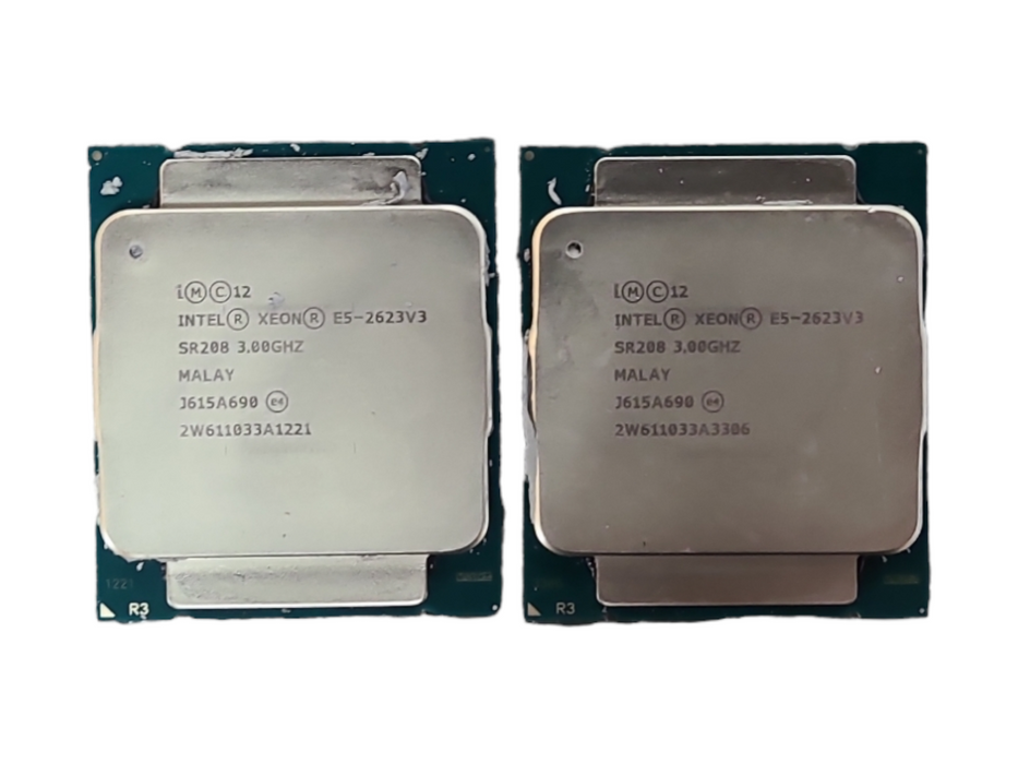 Lot 2x Intel Xeon E5-2623V3 3GHz Quad-Core SR208 CPU Processor