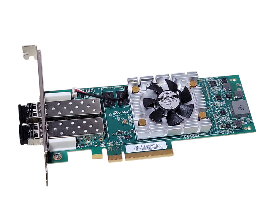 QLogic QLE2672 16GB Dual Port SFP+ FC HBA Server adapter w/ SFPs, FH Bracke _
