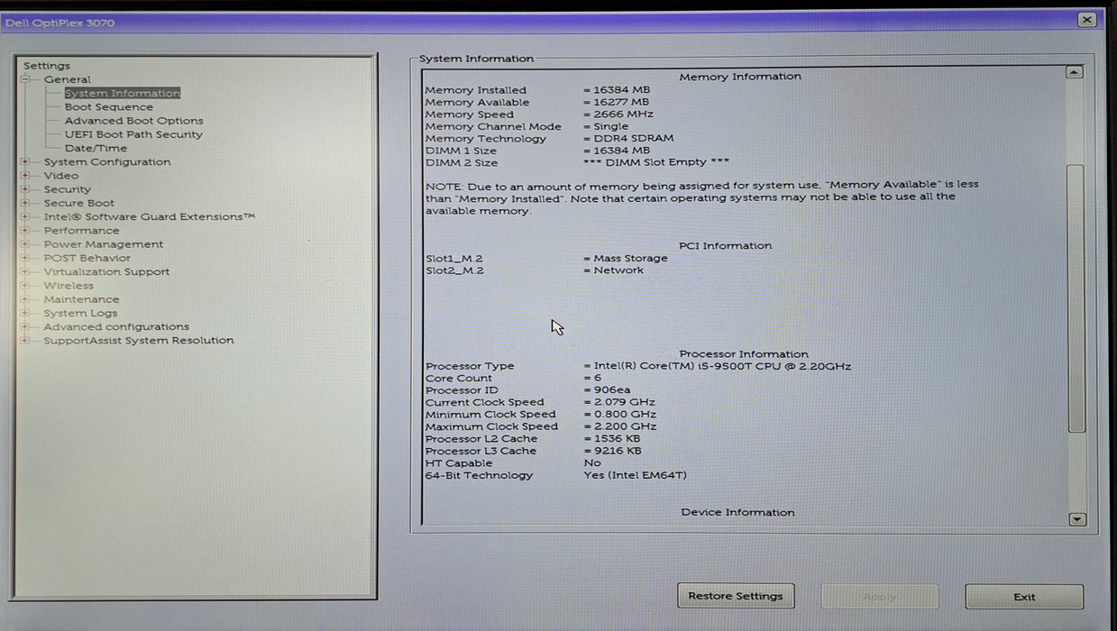Dell OptiPlex 3070 USFF | Intel Core i5-9500T, 16GB DDR4, 256GB NVMe, Wi-Fi )