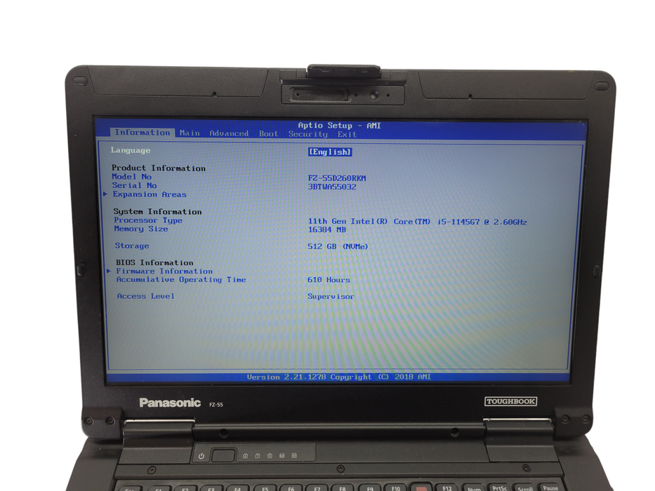 PANASONIC ToughBook FZ-55 - Core i5-1145G7 16GB RAM 512GB 610HRS Q% Lap200