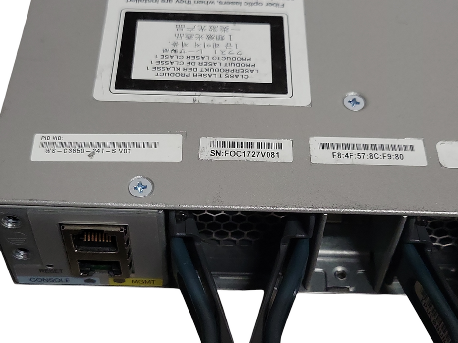 Cisco Catalyst WS-C3850-24T-S 24-Port Network Switch w/ C3850-NM-2-10G  _