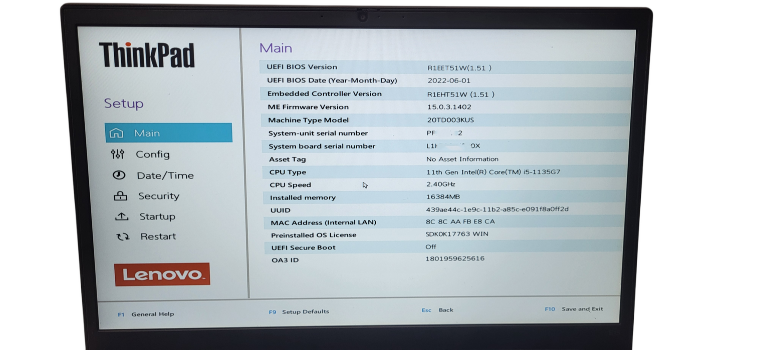 Lenovo ThinkPad E15 Gen2 i5-1135G7 CPU | 16GB DDR4| 256GB NVME | READ W/ AC  Lap200