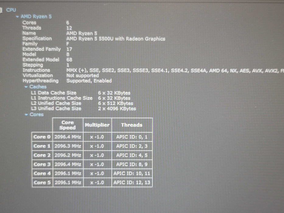 Lenovo ThinkPad E15 Ryzen 5 5500U 16GB RAM 256GB NVMe β Lap200
