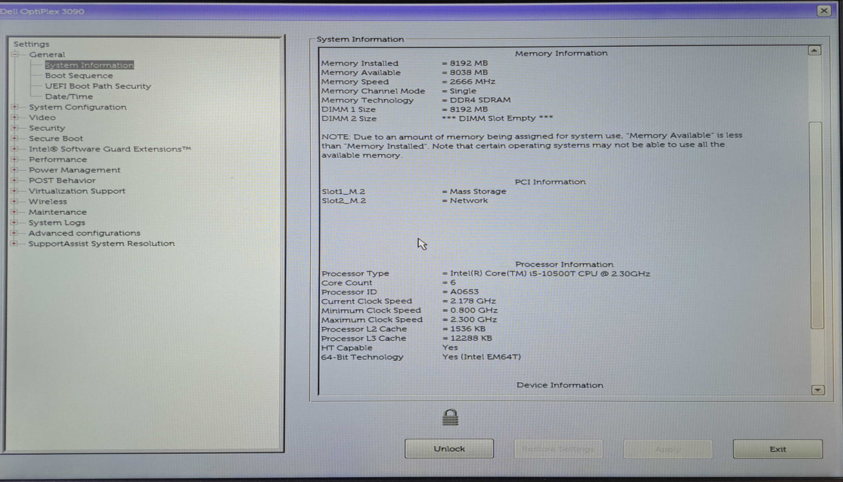 Dell OptiPlex 3090 Micro | Intel Core i5-10500T, 8GB DDR4, 256GB NVMe *READ )
