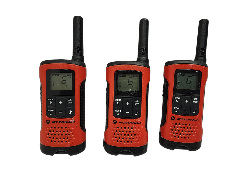 MOTOROLA T265 Rechargeable Emergency Preparedness 2-Way Radio Orange (3 Pack) $