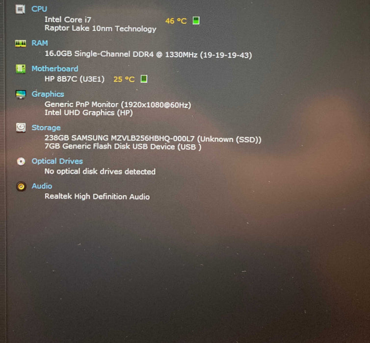 HP ProBook 450 15 G10 Core i7-1355U@1.70GHz 16GB RAM 256GB SSD  Lap200