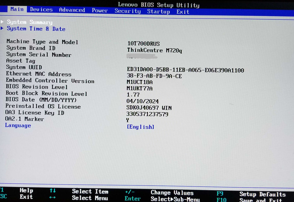 Lenovo ThinkCentre M720q USFF, Core i5-9500T @2.20GHz, 16GB RAM - No HDD
