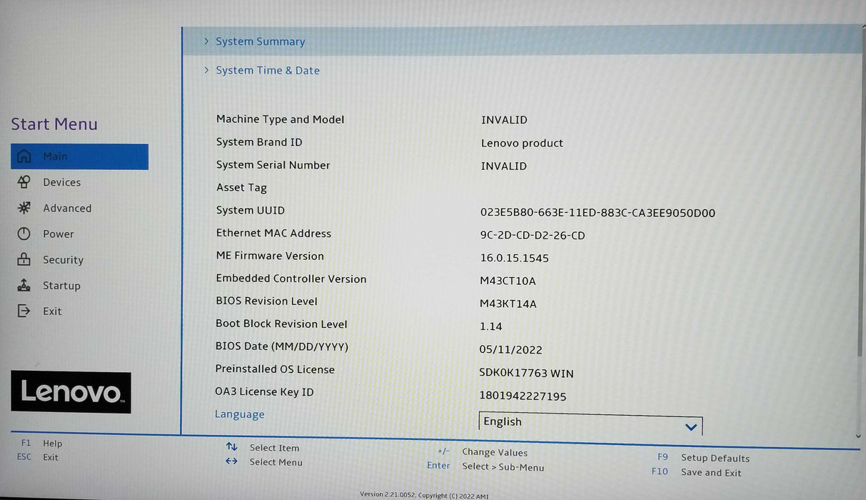 Lenovo Tiny Motherboard IQ6XOIL2 w/ Intel i5-12500 CPU and 8GB DDR4 RAM