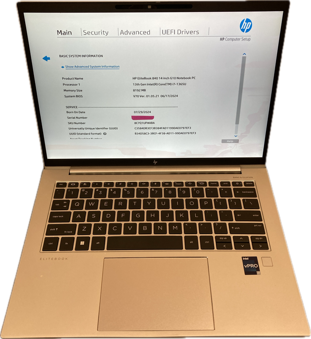 HP EliteBook 840 14 G10 i7-1365U 8GB DDR5 Damaged LCD For Parts/Repair READ  Lap200