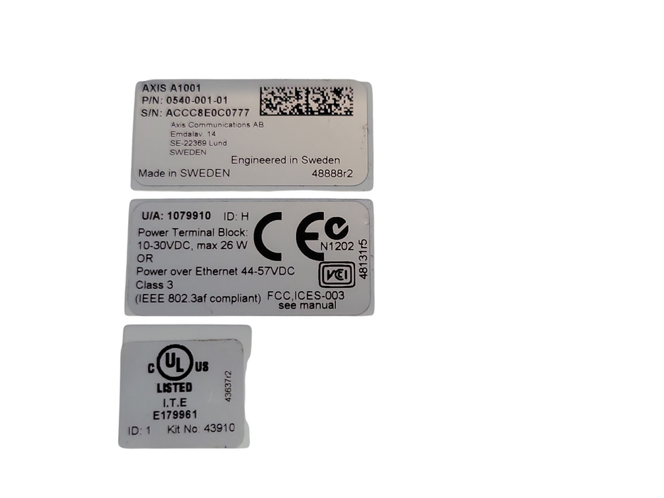Axis A1001 Network Door Controller | Access Control | 0540-001-01 PoE _