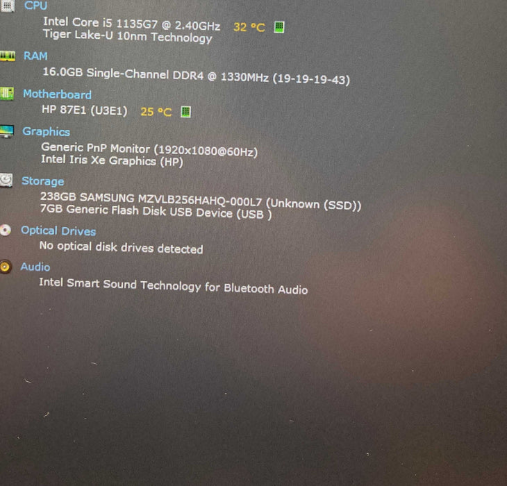 HP ProBook 450 G8 Core i5-1135G7@2.40GHz 16GB RAM 256GB SSd  Lap200