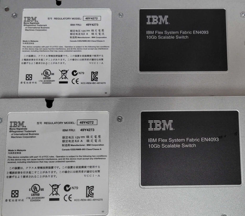 Lot of 2x IBM Flex System Fabric EN4093 10Gb Scalable Switch 49Y4272 _