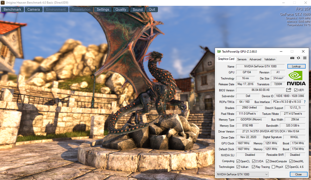 Dell NVIDIA GeForce GTX 1080 8GB GDDR5X Graphics Card