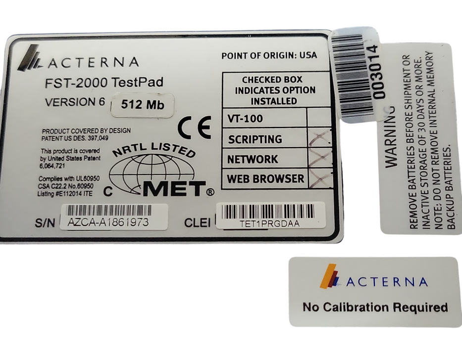 Acterna FST-2802 1G Ethernet 1G 2G Fiber Service Module, READ _