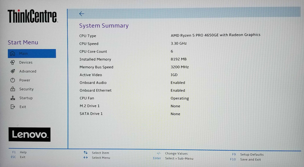Lenovo ThinkCentre M75q Gen2 AMD Ryzen 5 Pro 4650GE CPU 8GB RAM No HDD