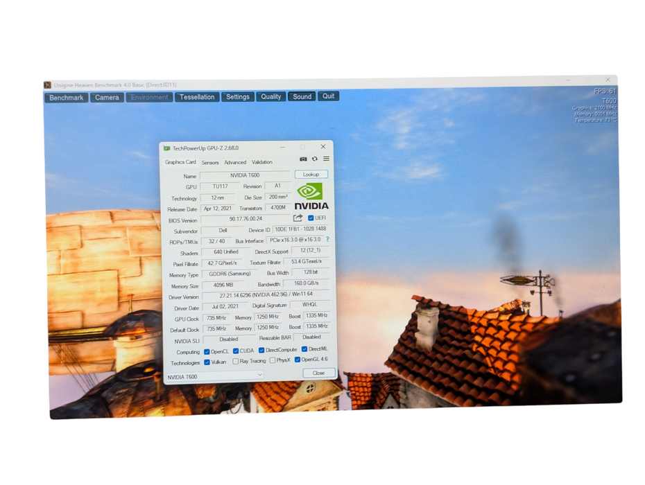 NVIDIA Quadro T600 4GB GPU DELL OEM 04FKFP -