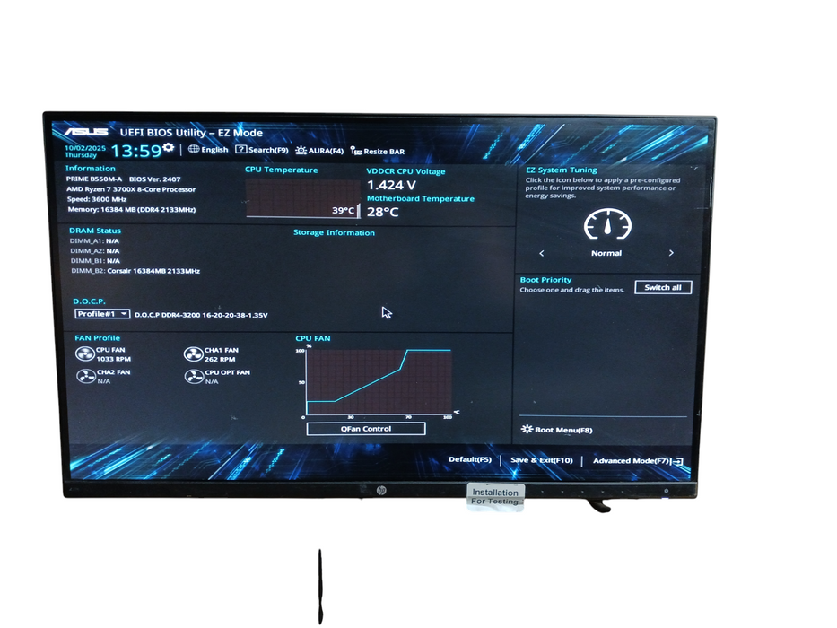 Custom ThermalTake PC AMD Ryzen 7 3700X Asus Prime B550M-A 16GB DDR4 No HDD