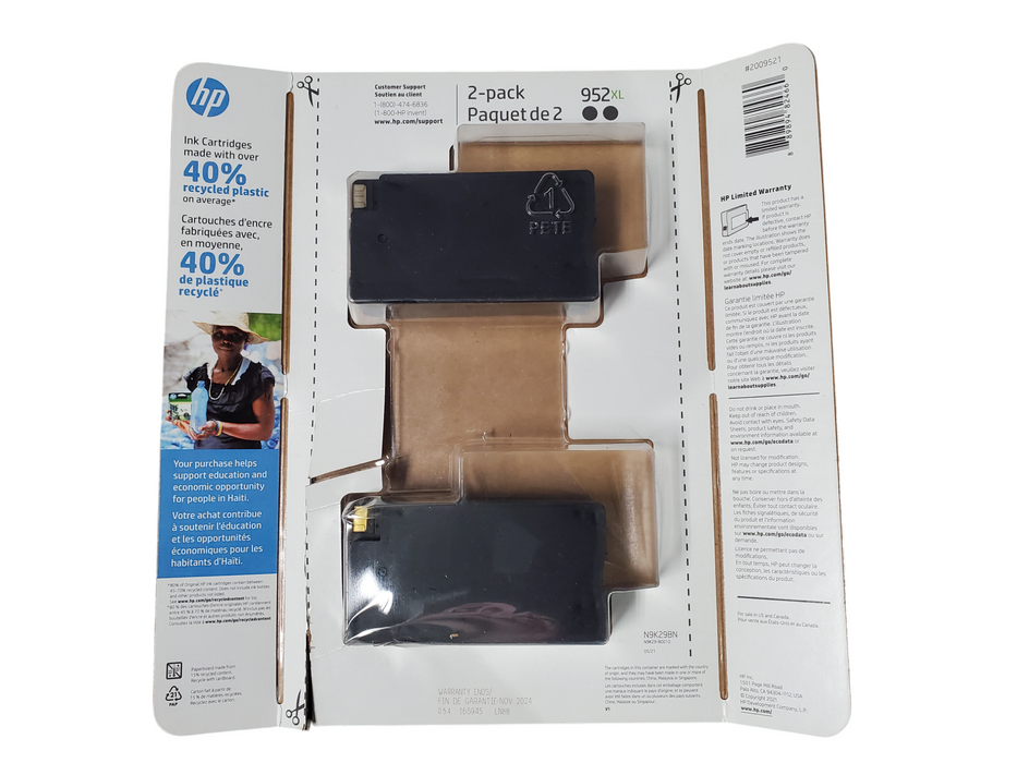 HP 952XL Black Ink Cartridge 2-PacK N9K29BN READ