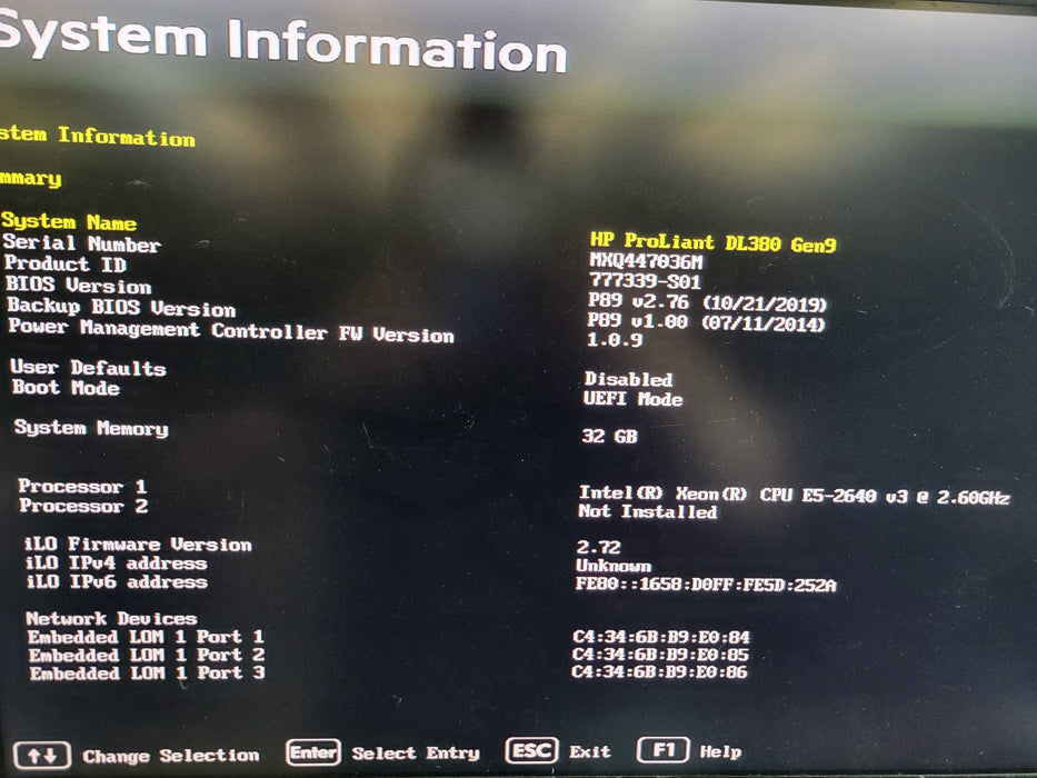 HPE ProLaint DL380 Gen9 - Xeon E5-2640 v3 32GB DDR P440ar 2x800W PSU %