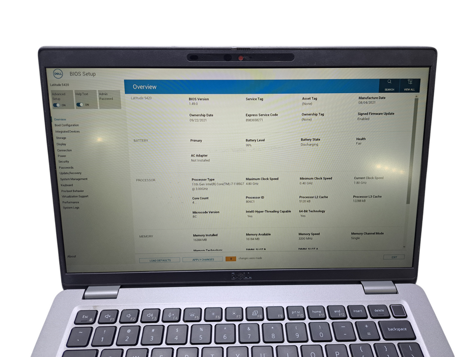 Dell Latitude 5420 | Intel Core i7-1185G7 @3.00GHz, 16GB DDR4, 256GB NVMe ) Lap200