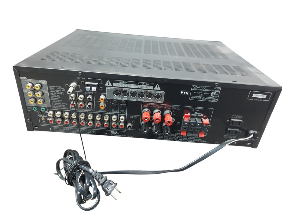 Vintage Kenwood Audio-Video Surround Sound Receiver VR507 With Speakers Set =