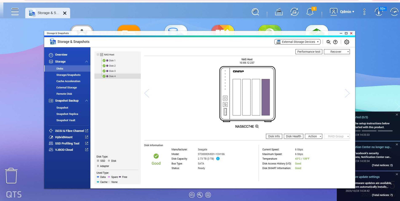 QNAP TS-431X3 4-Bay NAS with 4x 3TB Hard Drives _