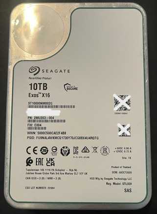 10TB SAS 3.5" 7.2k 12Gb/s Seagate Exos X16 HDD - ST10000NM0002G Q+