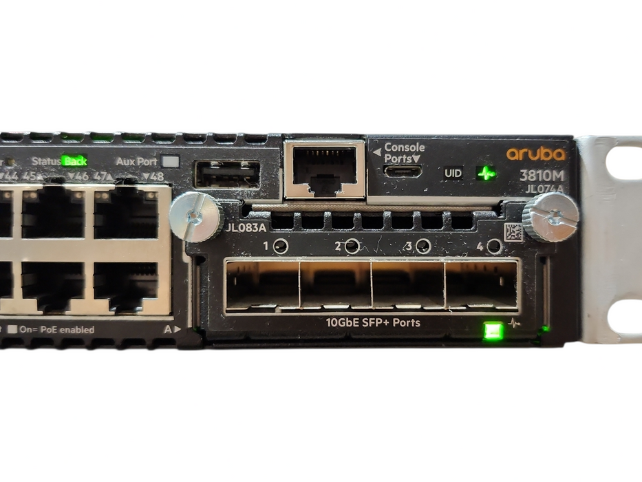 HP Aruba 3810M JL074A 48-Port PoE+ Managed Switch w/ JL083A 10Gb SFP