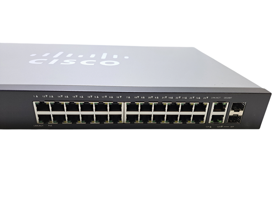 Cisco SG250-26P-K9 V05 | 26-Port Gigabit PoE Smart Switch w/ 2x SFP