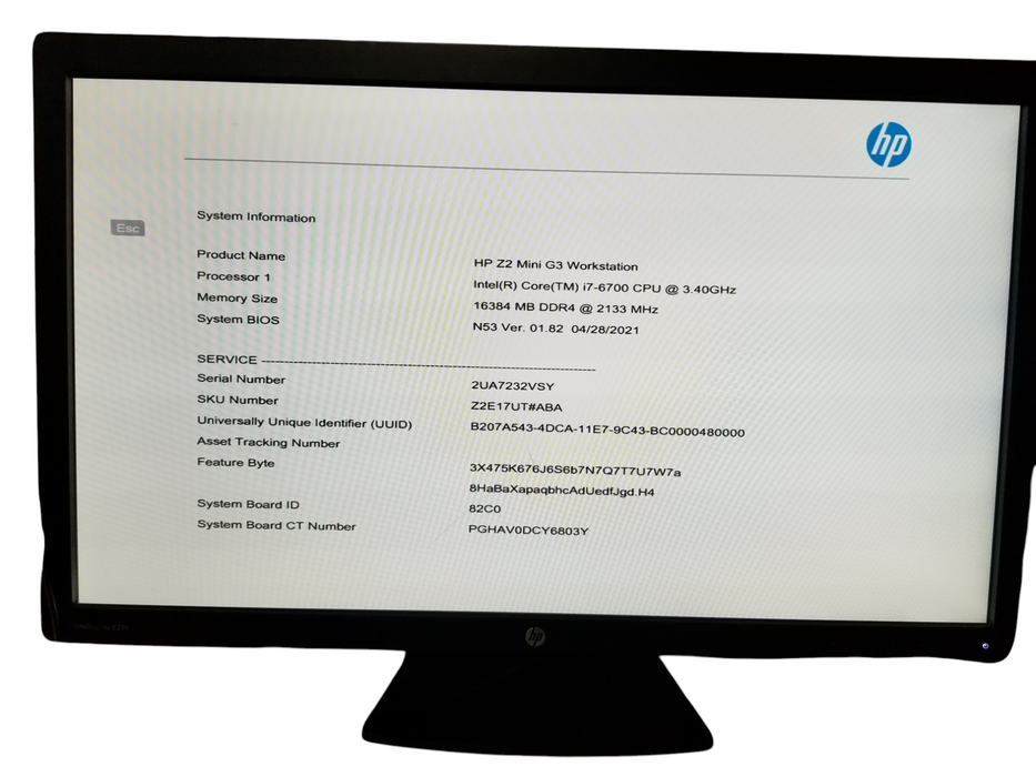 HP Z2 Mini G3 Workstation Core i7-6700 3.40 GHz 16GB DDR4 256GB NVMe Q