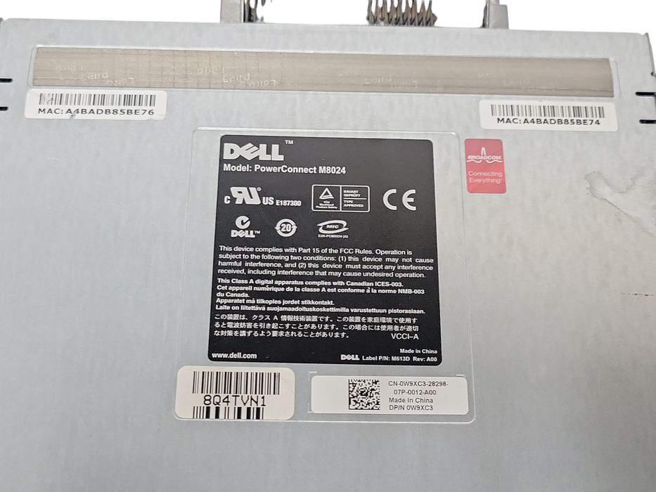 Dell PowerConnect M8024 10Gb Ethernet Switch with 2-port LAN Module 0W9XC3 _