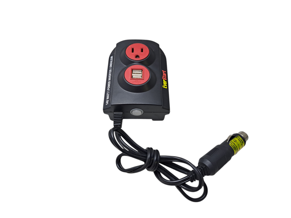 EverStart 140-Watt Portable Car Power Inverter with Dual USB Ports