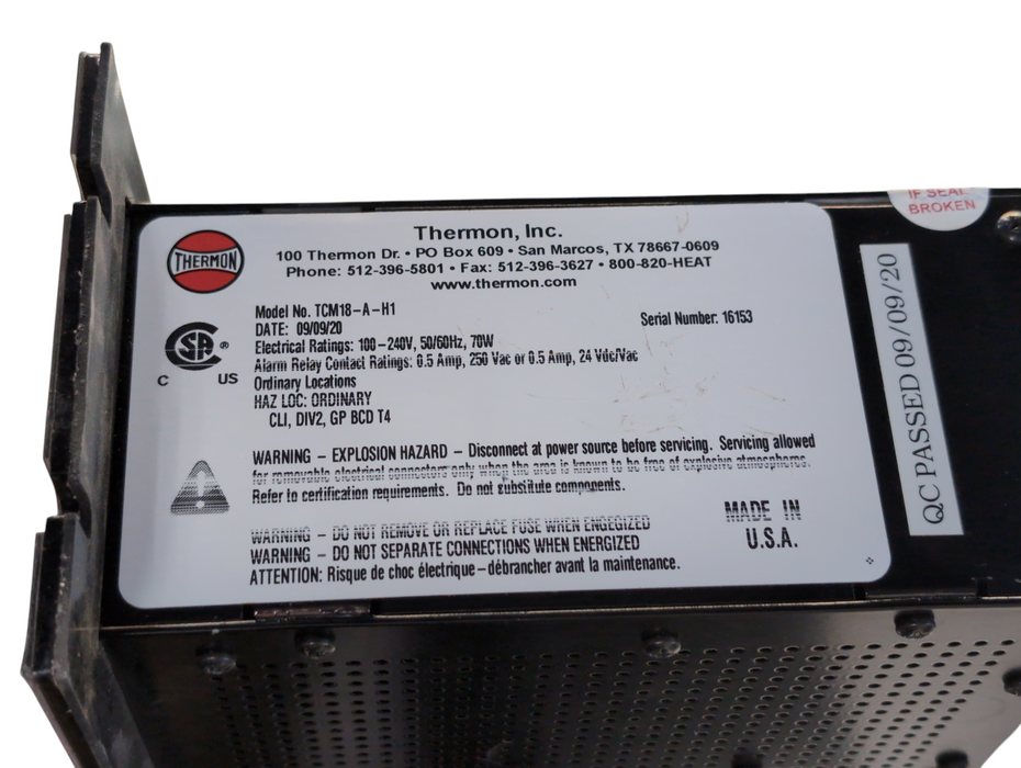 THERMON TCM18 Heat Tracer Control READ  -