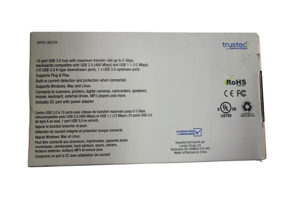 Trusted 10 Port USB 3.0 HUB