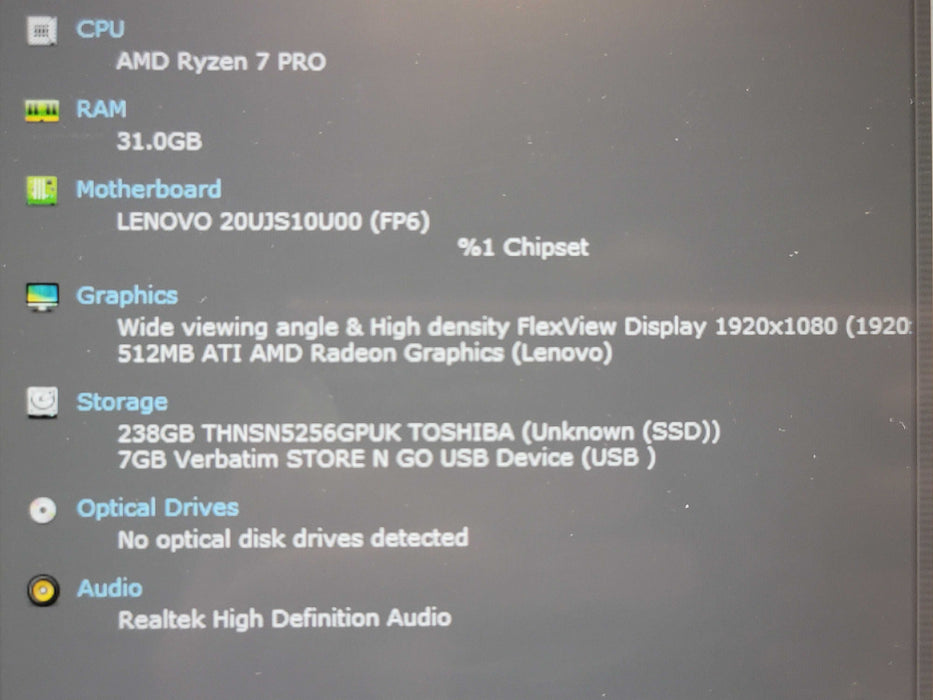 Lenovo ThinkPad T14s Ryzen 7 PRO 4750U 32GB RAM 256GB NVMe β Lap200