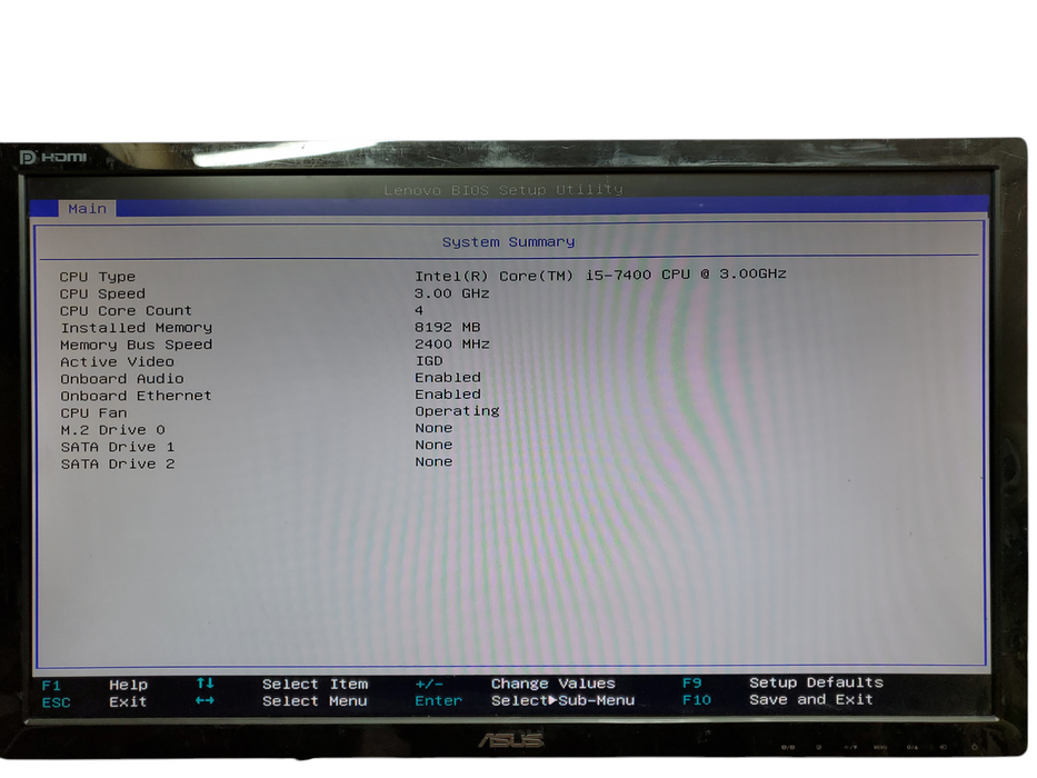 Lenovo ThinkCentre M710e SFF, i5-7400, 8GB DDR4, No HDD, No OS